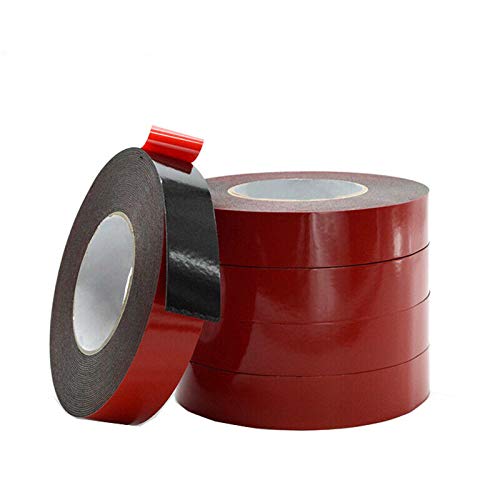 5 PCS Double Sided Foam Tape PE Red Film Black Sponge Waterproof Mounting Adhesive Tape Roll (58mm) - Strong Bonding for Phone Display, Camera Cover, Auto Parts, Home Decoration, Paper Crafts & DIY Projects