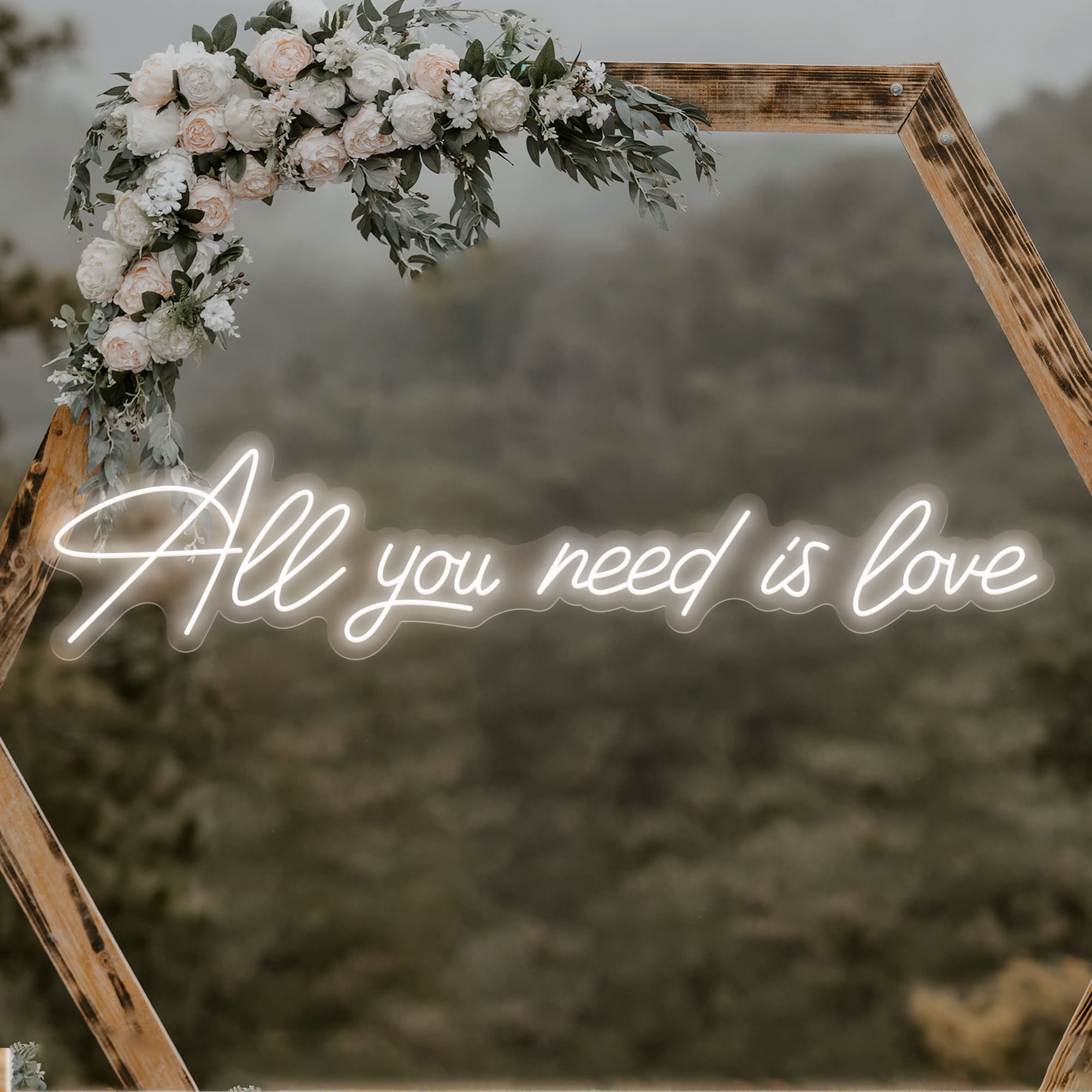 Custom All You Need is Love Neon Sign - Personalized Wall Decor for Bedroom, Home, Wedding, Valentine's Day & Engagement Party | Dimmable LED Neon Light for Romantic Gifts & Special Occasions