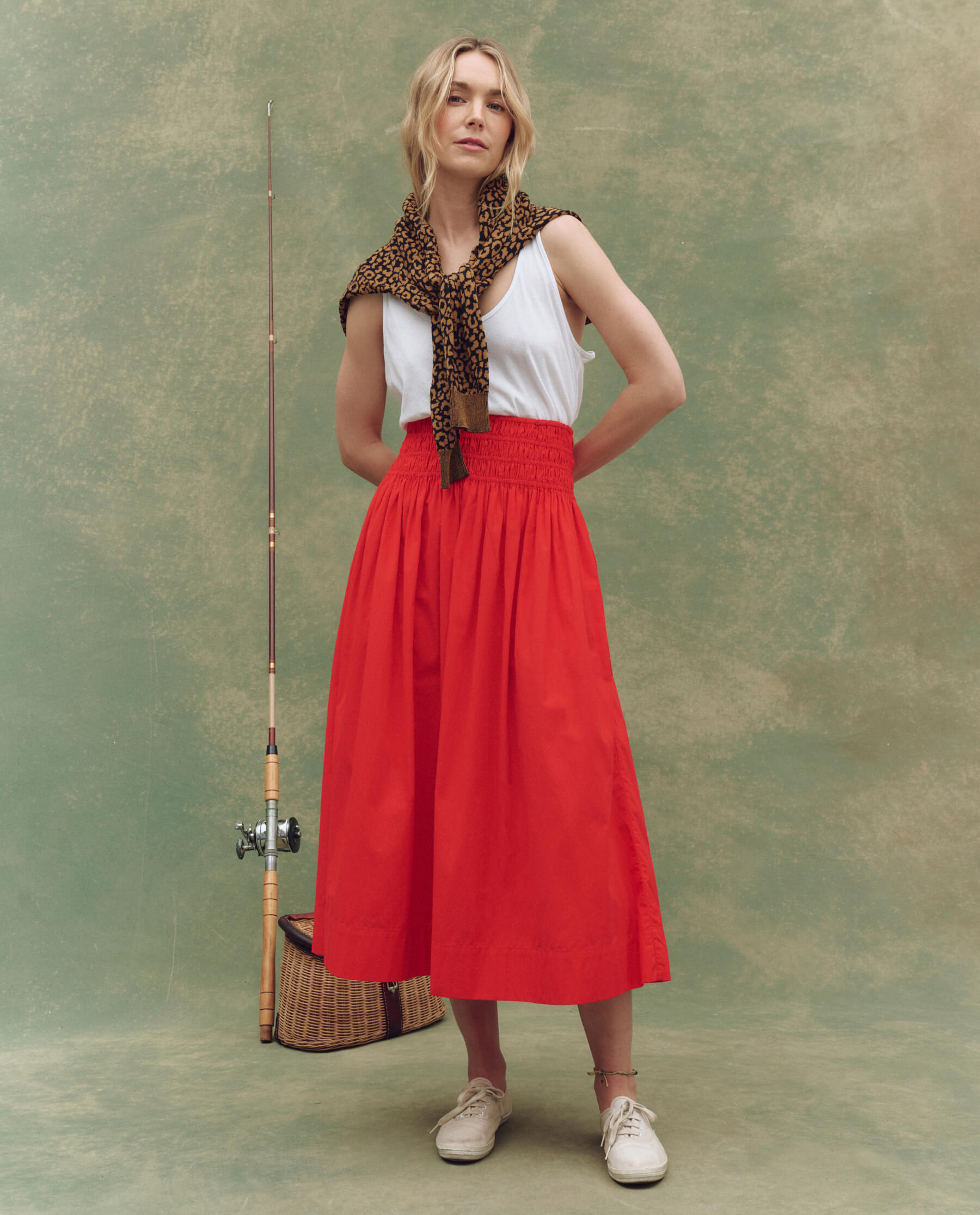 Viola Skirt - Hot Red Flowy Midi Skirt for Women | Perfect for Date Night, Parties & Summer Outfits