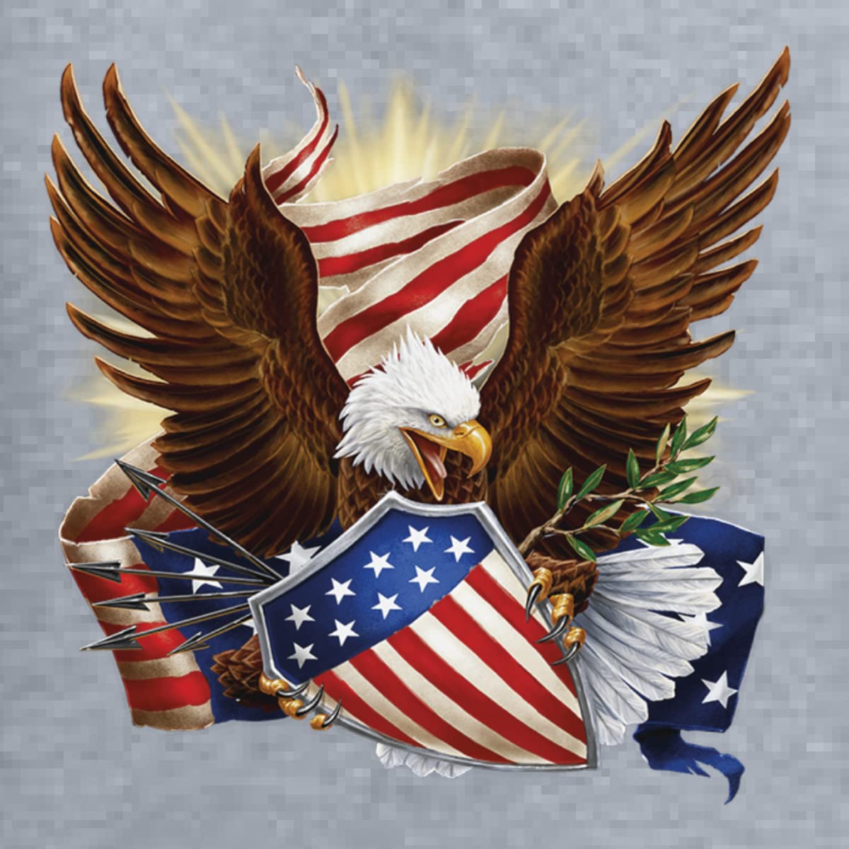 Wild Bobby Eagle American Flag USA Pride Graphic Sweatshirt - Unisex Crewneck Pullover for Men & Women - Patriotic 4th of July, Veterans Day & Independence Day Apparel