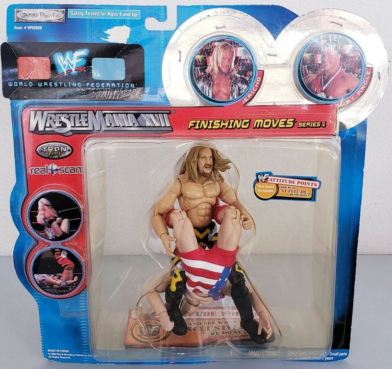 WWF Jakks Pacific Finishing Moves Series 1 Chris Jericho & Kurt Angle Action Figures - 2000 Collectible Wrestling Toys in Clear Clamshell Packaging - Perfect for WWE Fans and Collectors Display