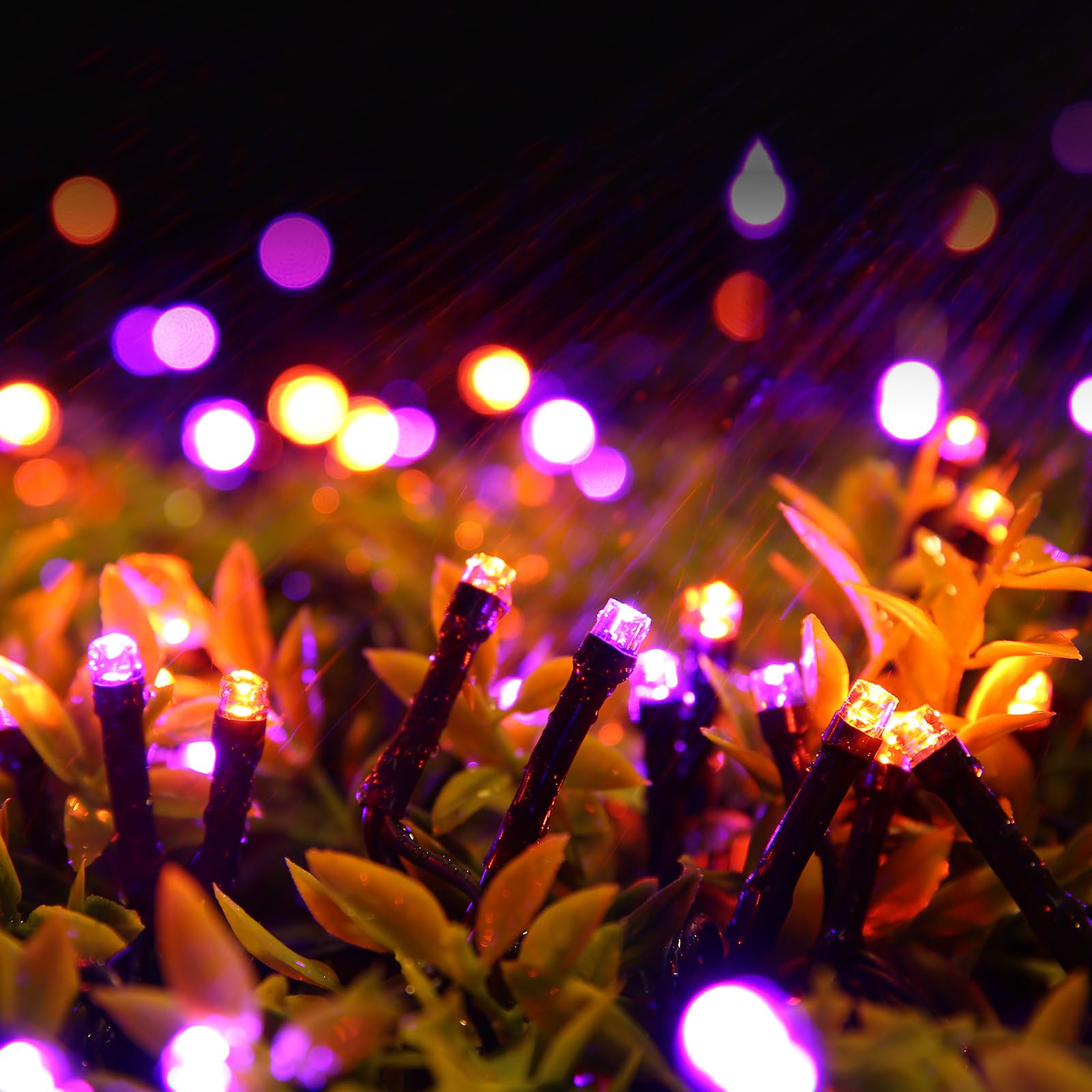 200 LED Solar Halloween String Lights - 72ft Orange & Purple Waterproof Outdoor Lights with 8 Modes for Halloween Party, Yard, Garden, Patio Decor | Perfect for Spooky Nighttime Atmosphere & Holiday Festivities