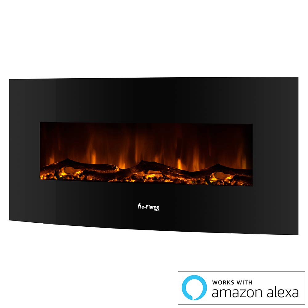 48-inch Sundance LED Electric Fireplace - Wall Mount or Freestanding with Remote Control, Adjustable Flame & Timer - Perfect for Living Room, Bedroom & Office Heating & Ambiance