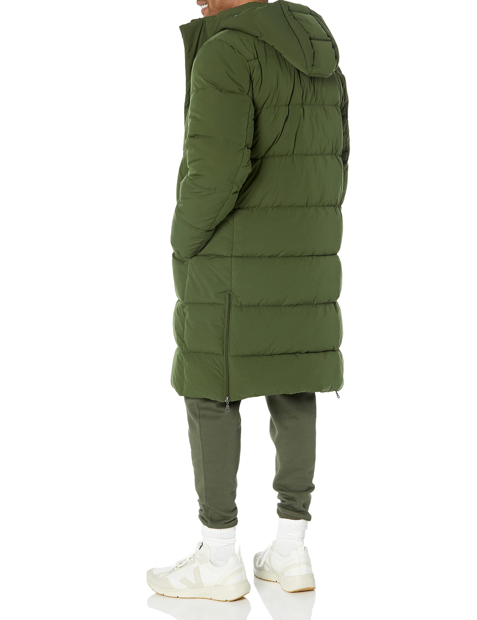 Amazon Essentials Men's Hooded Long Puffer Coat - Lightweight Winter Jacket with Water-Resistant Shell, Warm Down Alternative for Cold Weather - Perfect for Outdoor Activities & Daily Commute