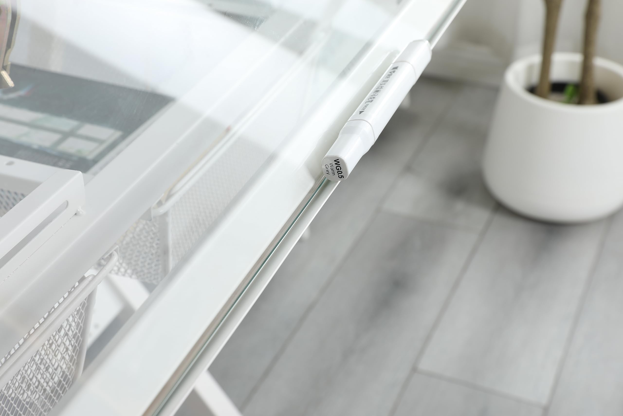 Adjustable Glass Drafting Table with 24