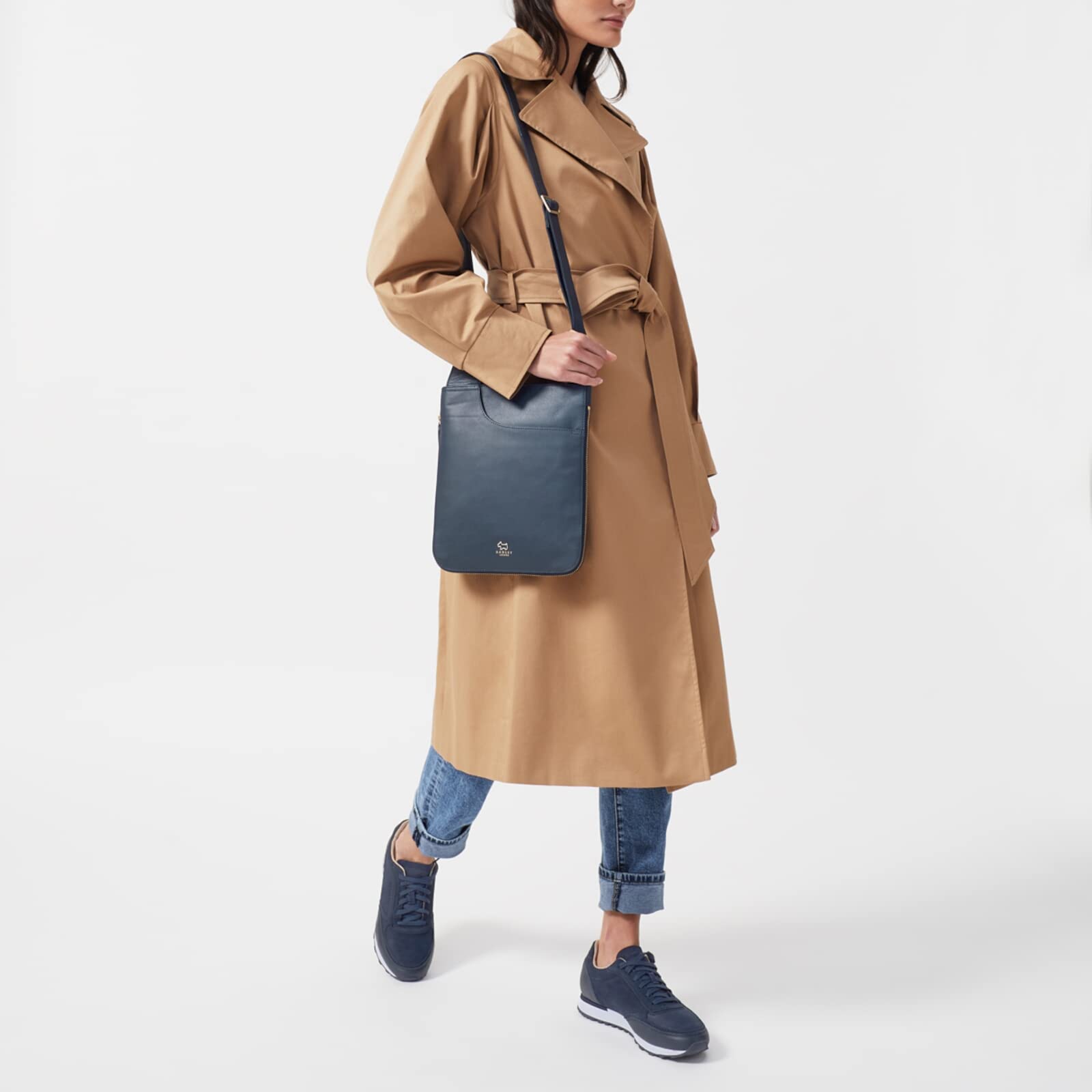 RADLEY London Women's Medium Zip-Around Leather Crossbody Bag in Ink - Perfect for Work, Travel & Everyday Use