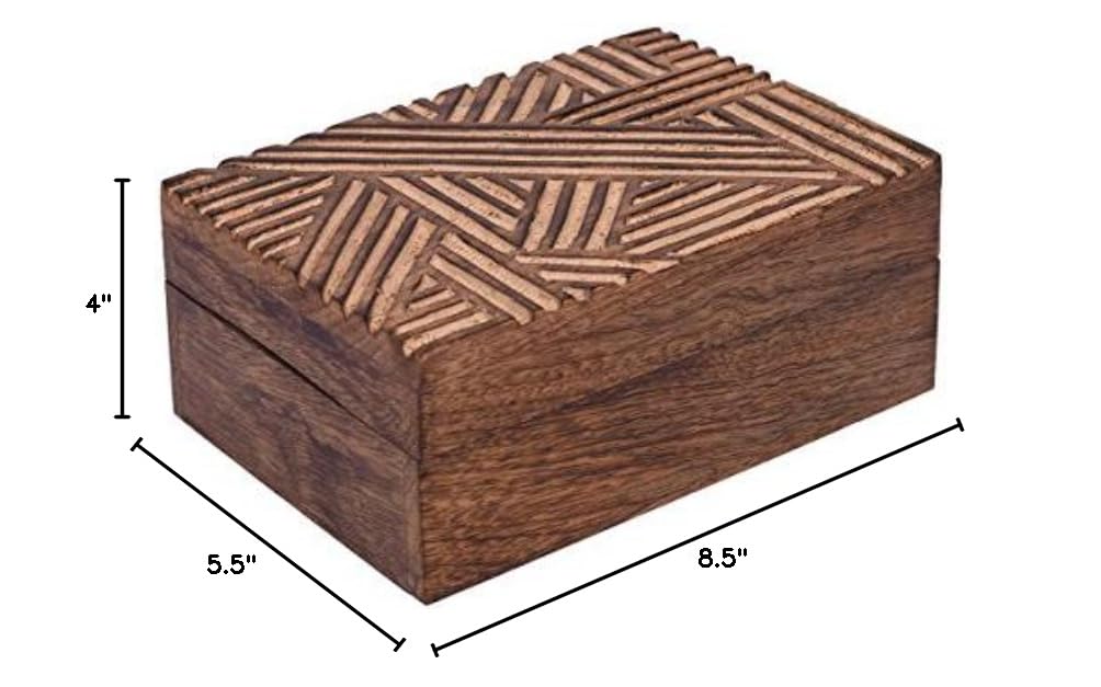 Handmade Wooden Jewelry Box - Keepsake Storage Organizer for Necklaces, Rings & Earrings | Multipurpose Gift Box for Women, Mothers Day Present | Perfect for Jewelry Display, Travel & Home Decor