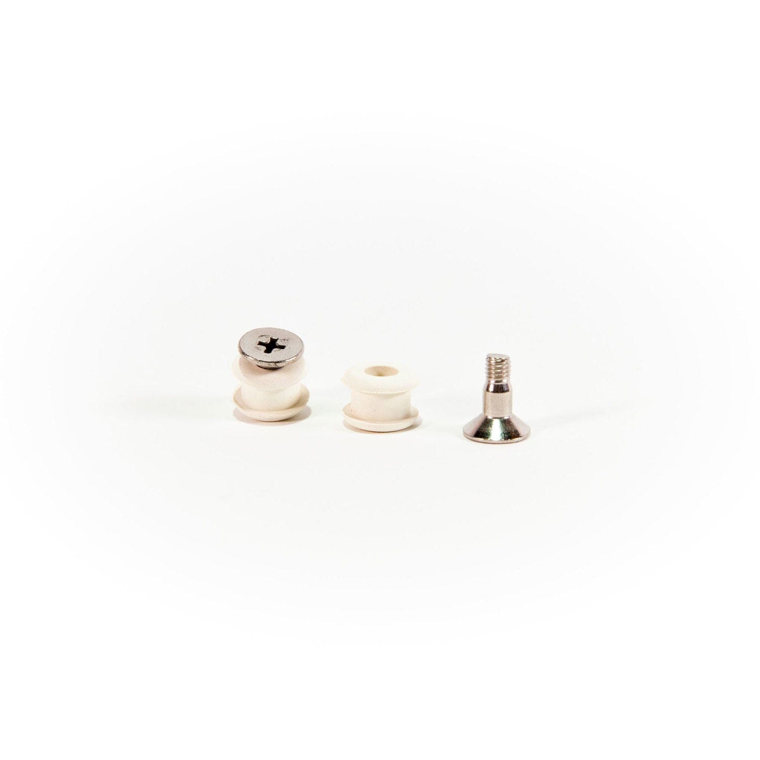 Blade Screw Kit - Chrome Screws & White Grommets (K605001000) for Cabinet Hardware & Furniture Assembly