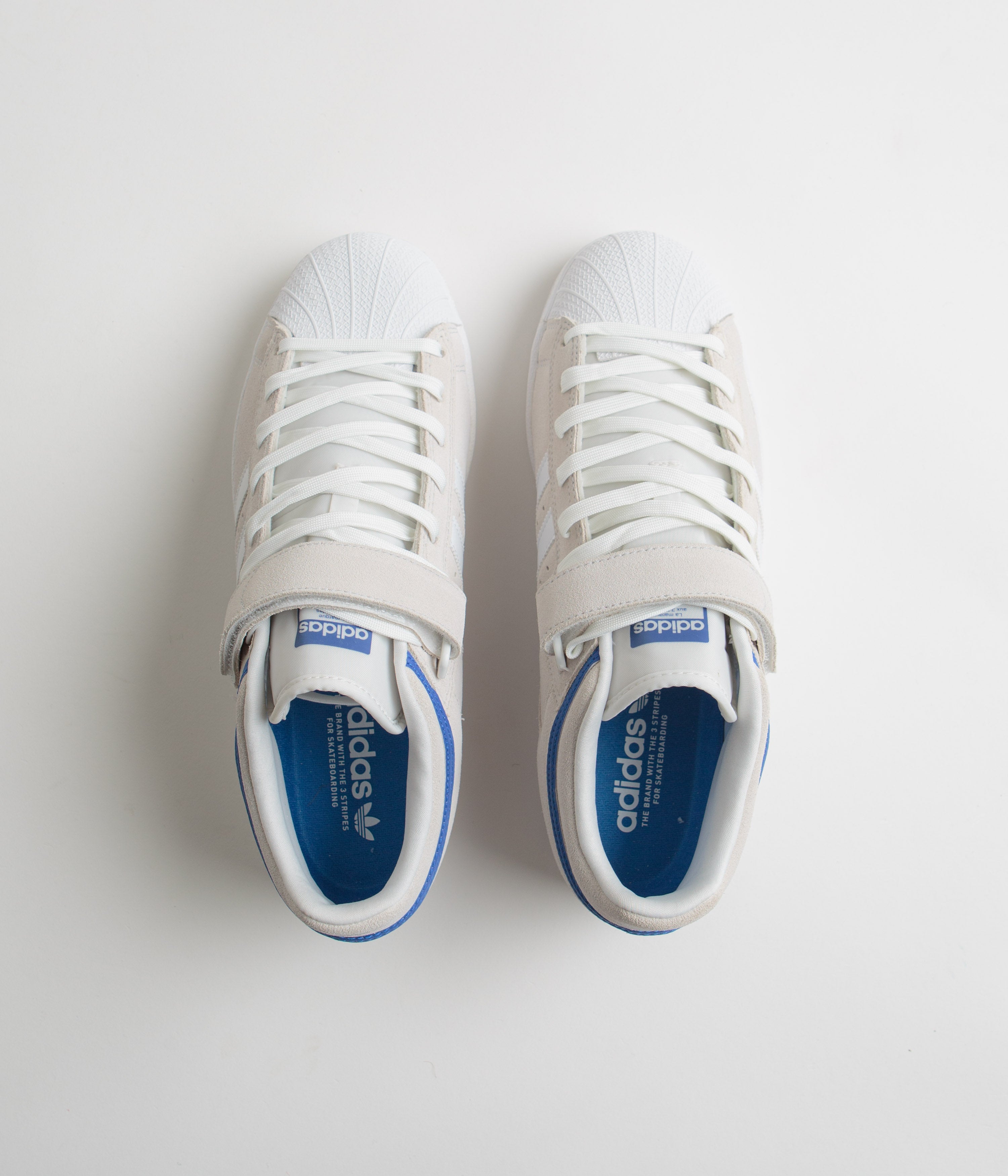 Adidas Pro Shell ADV Shoes for Men - Crystal White/FTWR White/Team Royal Blue - Lightweight Running Sneakers for Gym, Training & Casual Wear
