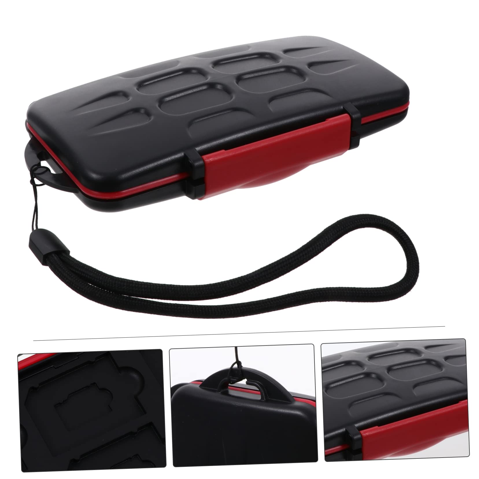 Gadpiparty 2 Pack Waterproof SD Card Storage Case - Plastic Memory Card Holder for TF, Micro SD Cards | Compact & Durable Card Organizer for Travel, Photography, Outdoor Adventures (Red)