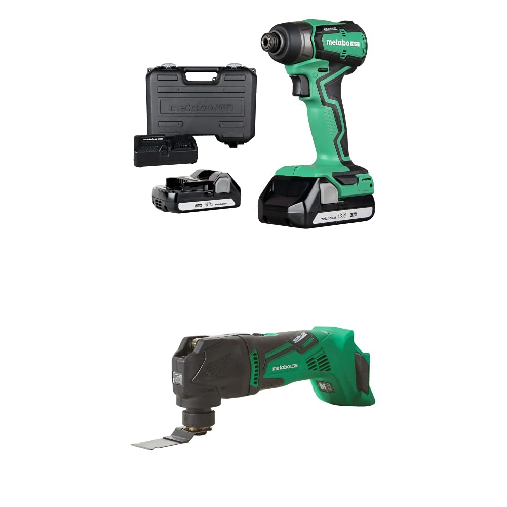 Metabo HPT 18V Cordless Impact Driver & MultiVolt™ Oscillating Multi-Tool Combo Kit (Tool Only) - Perfect for DIY Projects, Home Repairs & Professional Construction Work