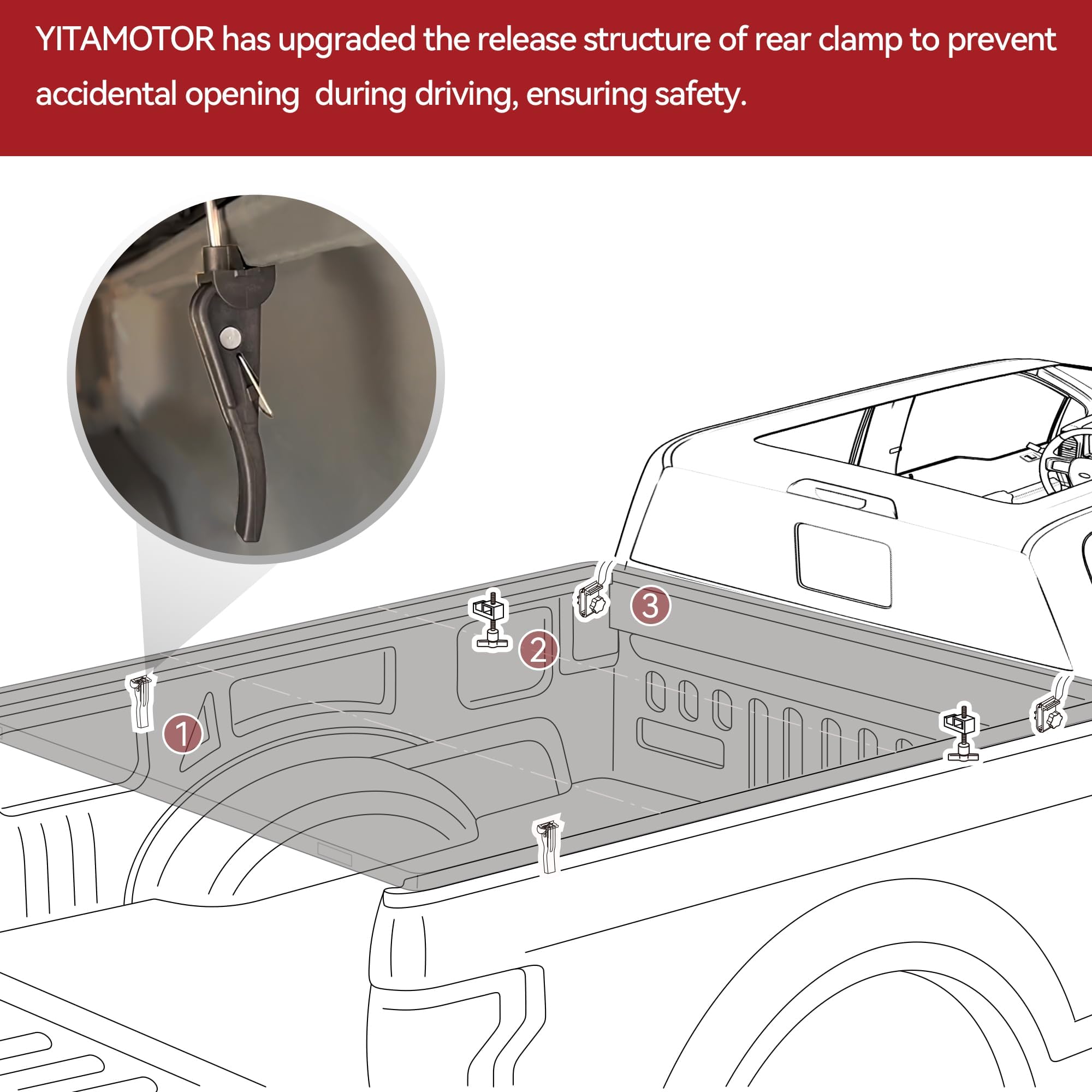 YITAMOTOR Soft Tri-Fold Truck Bed Tonneau Cover for 2003-2024 Dodge Ram 2500/3500 Fleetside 8 ft Bed (Non-Rambox) | Waterproof & Durable | Perfect for Hauling, Camping & Outdoor Adventures