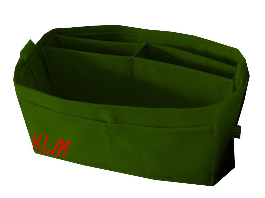 Premium Felt Handbag Organizer Insert - Personalized Monogram with Initials - Sturdy Hard Bottom Purse Shaper - 16.5