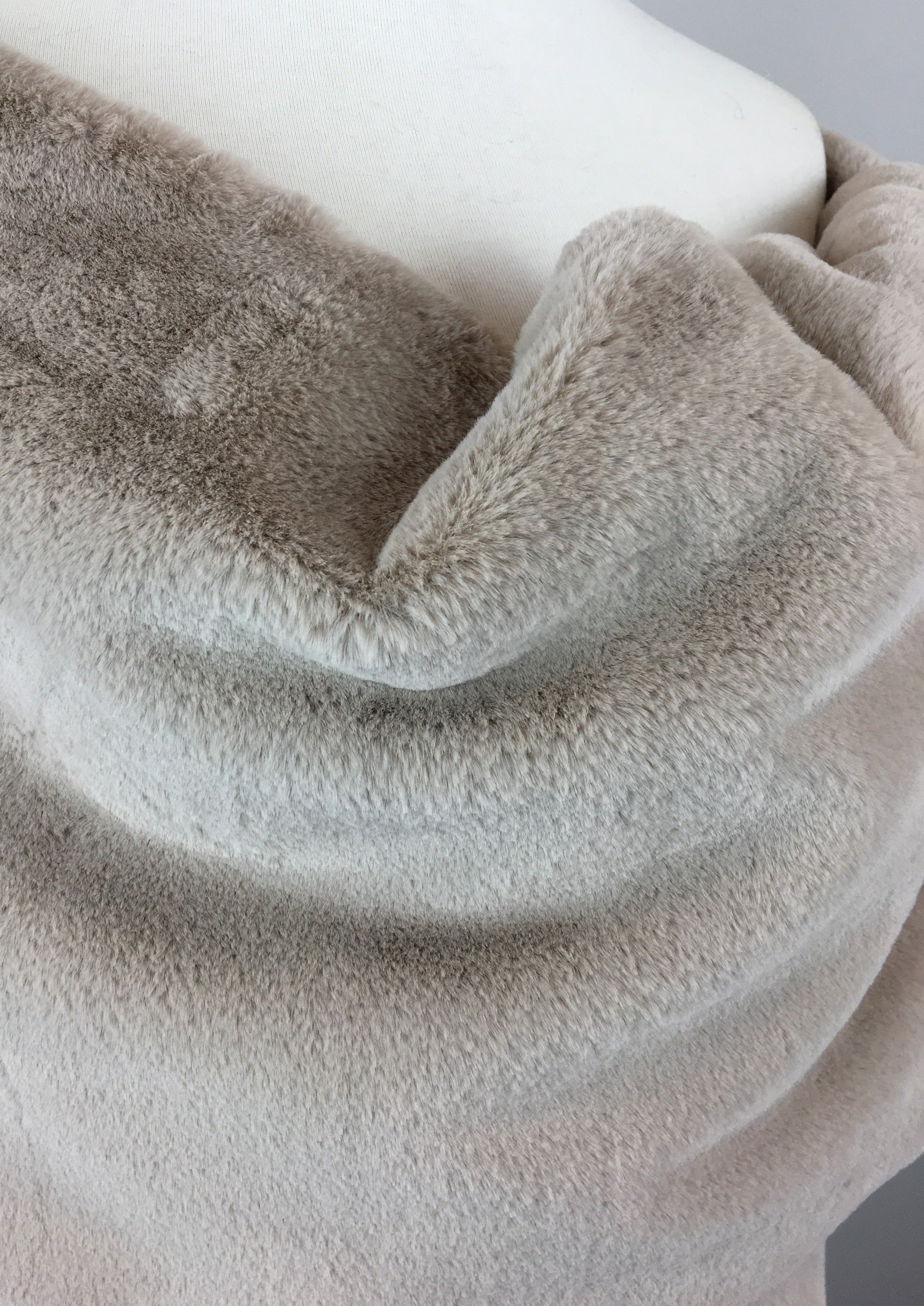 Light Brown Double Sided Fur Shawl Wrap - Soft & Luxurious Winter Scarf for Women (Jenny Brw05) - Perfect for Cold Weather, Evening Outfits & Holiday Fashion