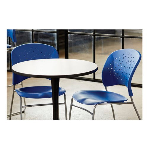 Safco Reve Guest Bistro Chair with Sled Base & Round Back - Durable Plastic Stackable Dining Chair for Restaurants, Cafes, and Home Kitchens (Model 6804)
