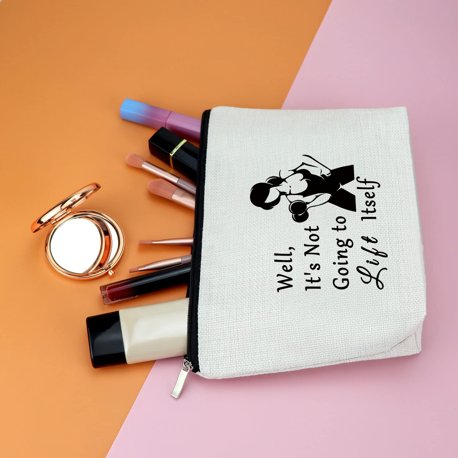 Premium Weightlifting Makeup Bag - Perfect Gift for Fitness Lovers, Coaches & Trainers - Durable Cosmetic Organizer for Gym, Travel & Work - Ideal for Appreciation, Retirement & Thank You Gifts
