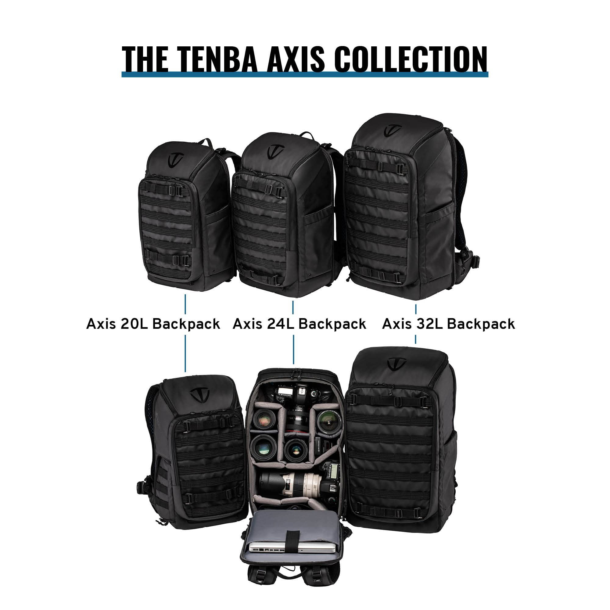 Tenba Axis 20L Camera Backpack (637-701) - Waterproof DSLR/SLR Bag for Photographers - Perfect for Travel, Hiking & Outdoor Photography