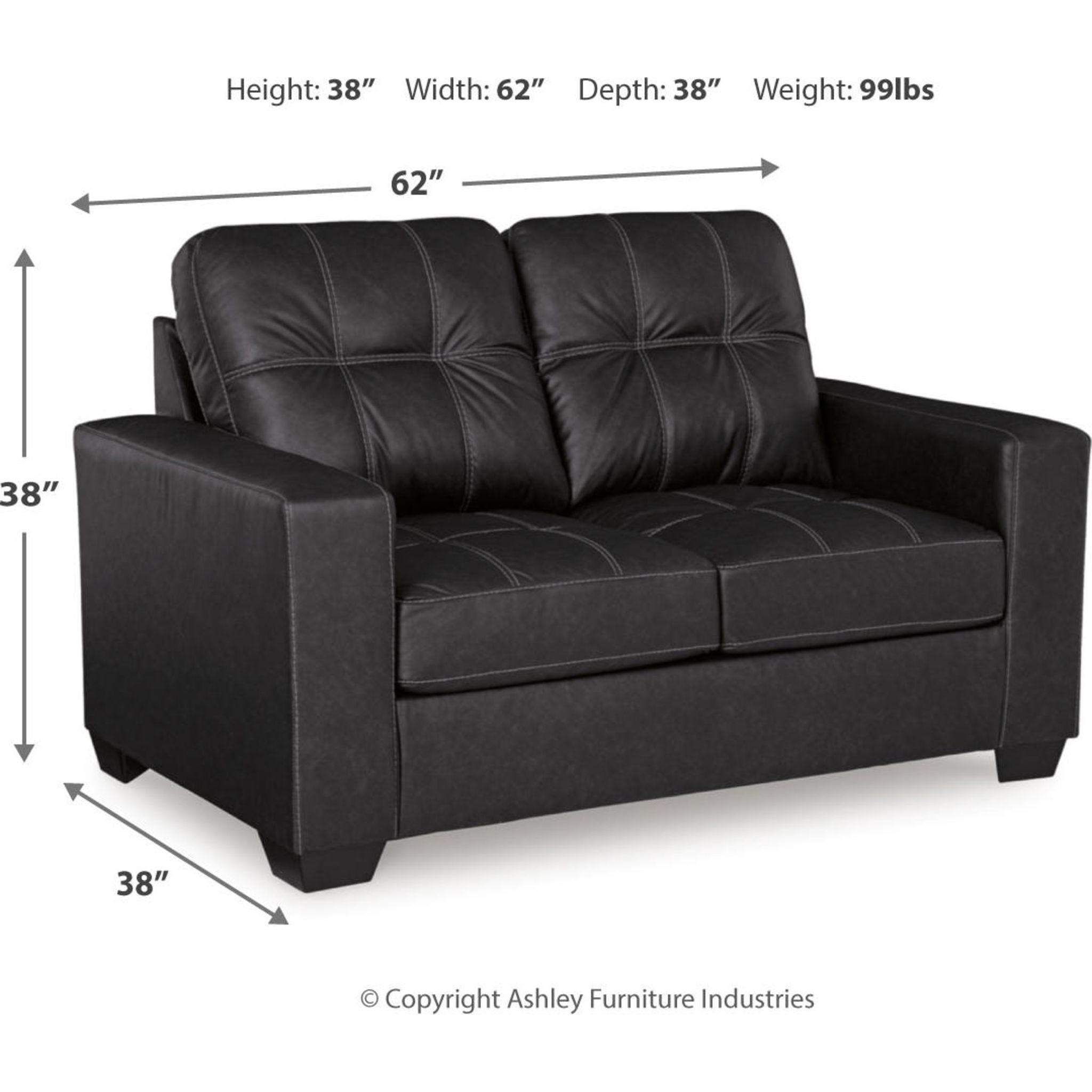 Barlin Mills Loveseat - Modern Comfortable 2-Seater Sofa for Small Spaces | Perfect for Living Room, Apartment & Cozy Home Decor