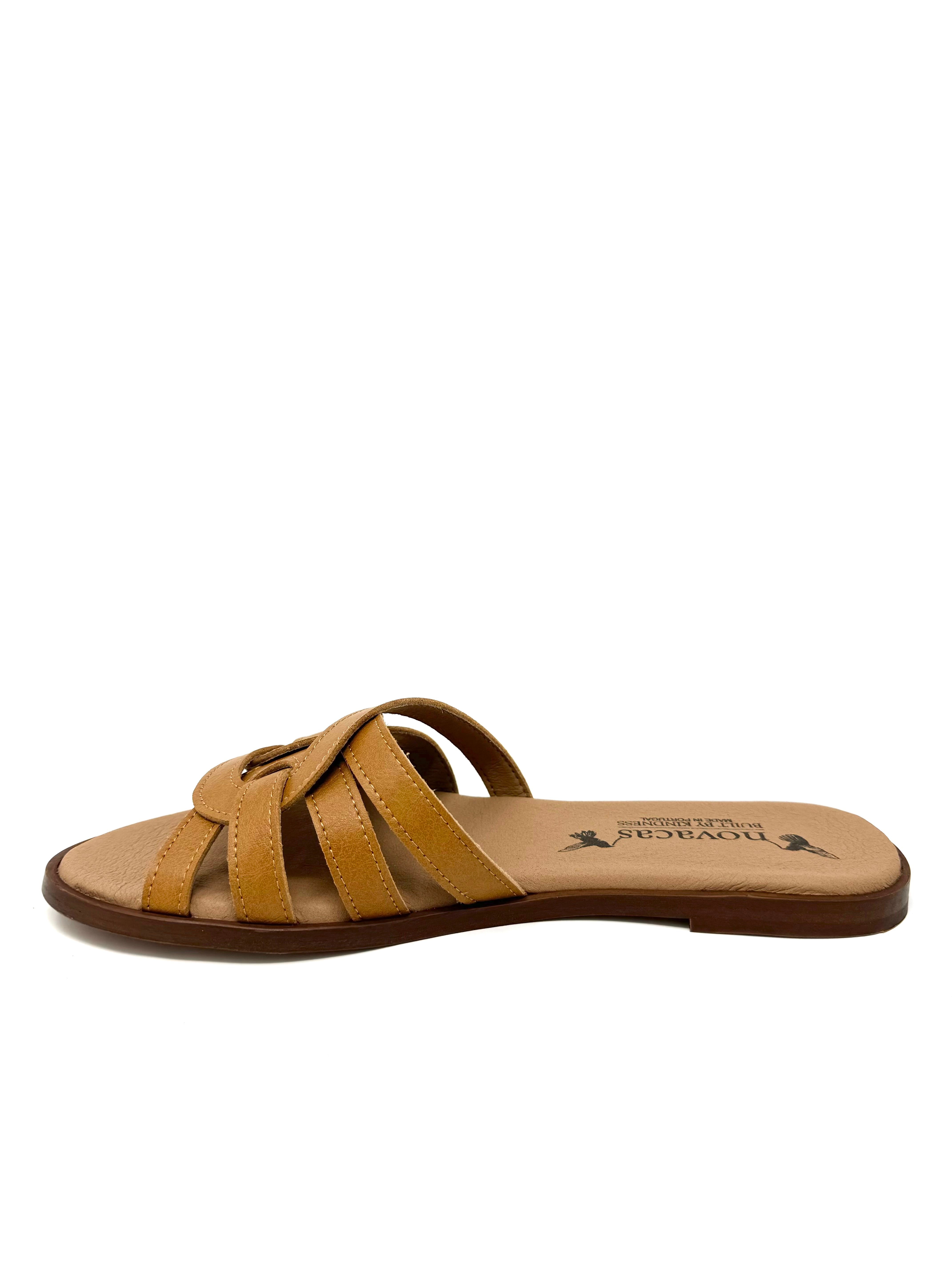 Novacas Clarissa Slide Sandals in Camel - Comfortable & Stylish Women's Shoes for Casual Outings & Summer Wear