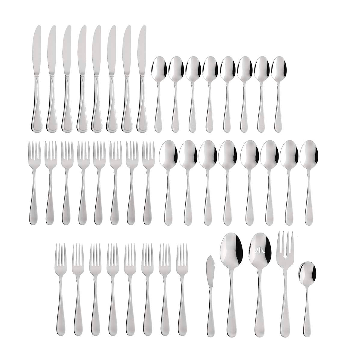 45-Piece Stainless Steel Flatware Set - Durable & Elegant Cutlery for Everyday Dining, Parties, and Special Occasions