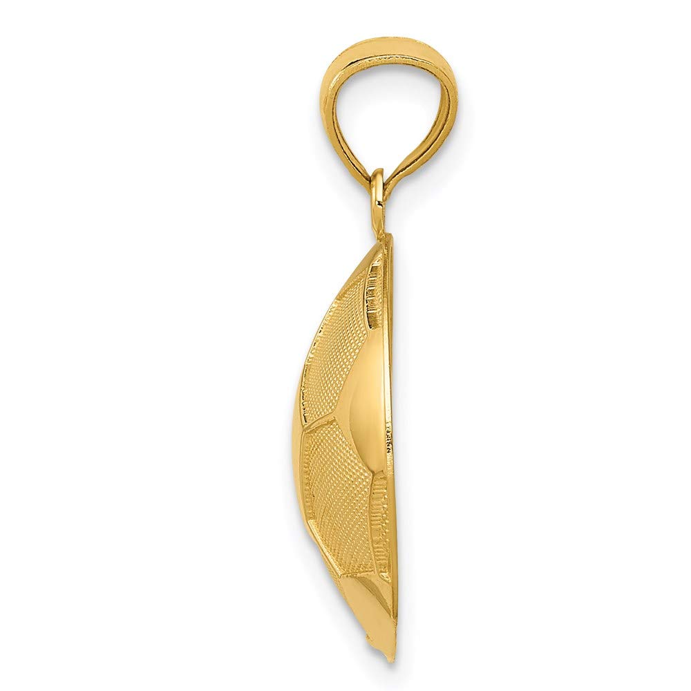 14k Gold Soccer Ball Pendant - Black Bow for Sports Lovers