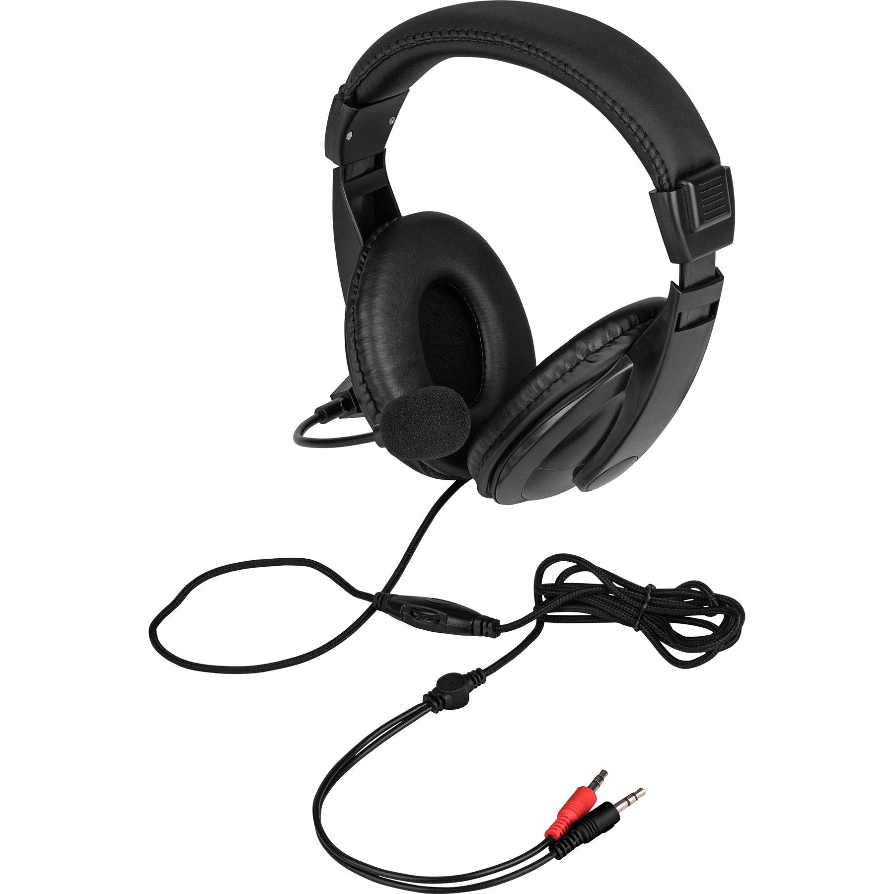 Parts Express Deluxe Digital Multimedia Headset with Volume Control - Noise Cancelling Over Ear Headphones for Gaming, Music & Online Classes - Comfortable Stereo Sound Headset for PC, Laptop & Mobile Devices