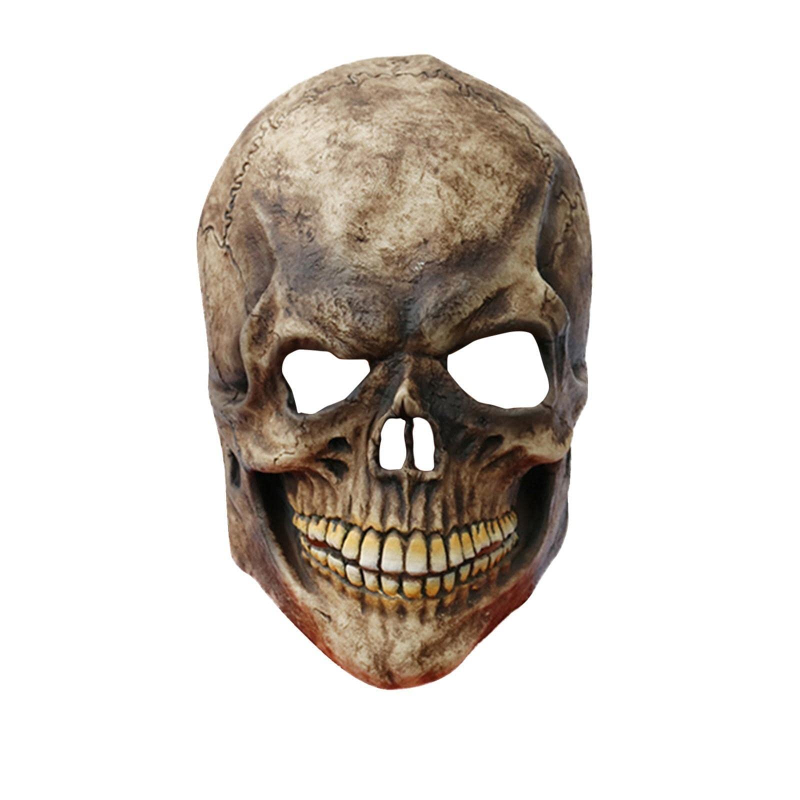Realistic Full Head Skull Mask for Adults - Creepy Halloween Latex Helmet, Scary Skeleton Costume Headgear | Perfect for Halloween Parties, Haunted Houses & Horror Cosplay