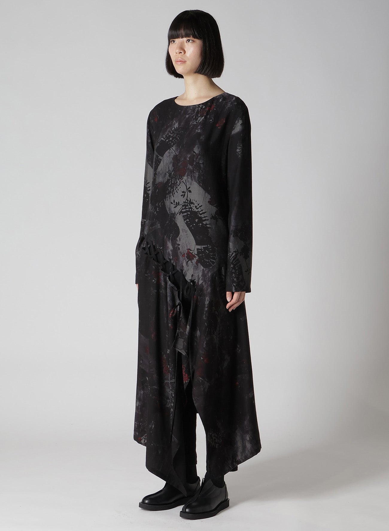Elegant Floral Lace-Up Dress with CU/Twill Design - Perfect for Weddings, Parties & Special Occasions
