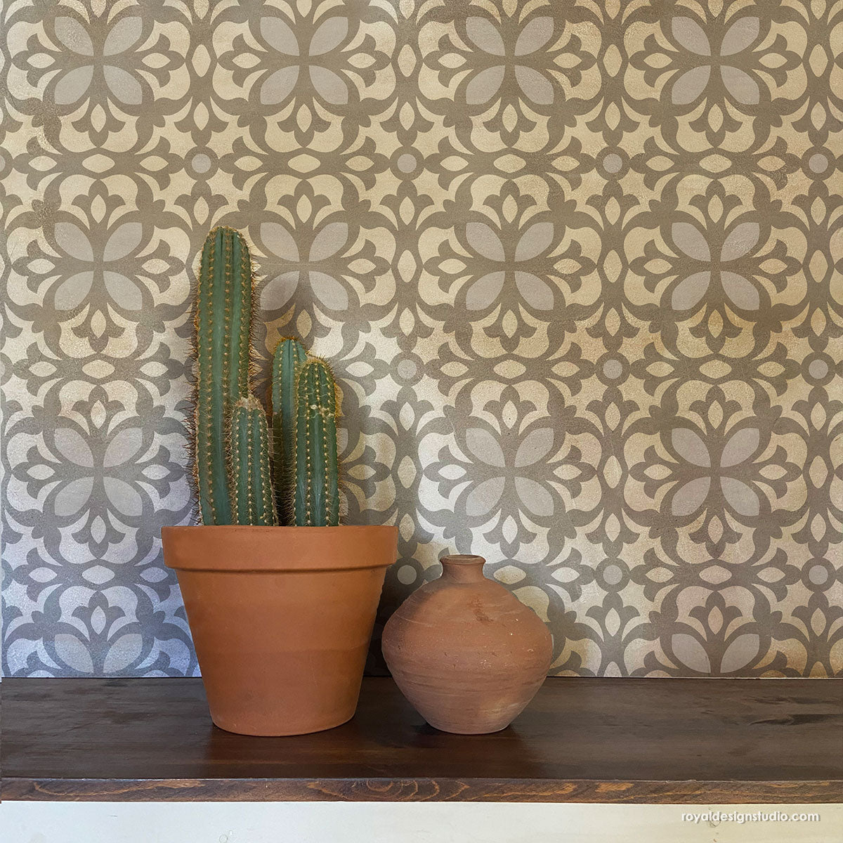 Alicante Tile Stencil - Reusable DIY Ceramic Stencils for Floor & Wall Tiles - Perfect for Home Decor, Bathroom, Kitchen & Backsplash Renovation Projects