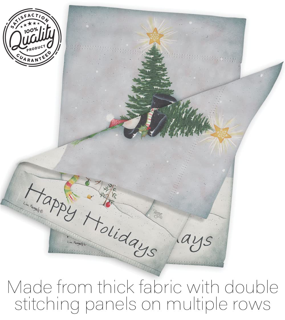 Snowman Family Christmas Garden Flag Set 13x18.5in - Winter Yard Decor