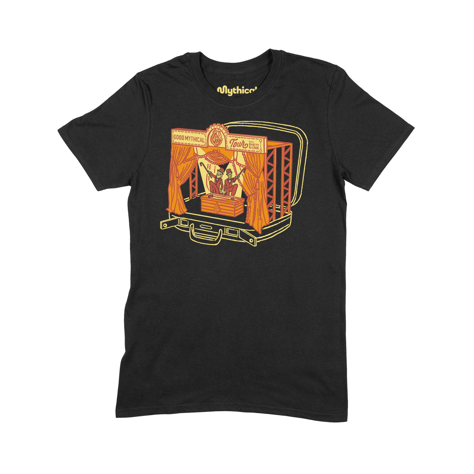 Tour Stage in a Suitcase Graphic T-Shirt - Black Cotton Tee for Music Lovers & Concert Goers | Perfect for Concerts, Festivals & Casual Wear