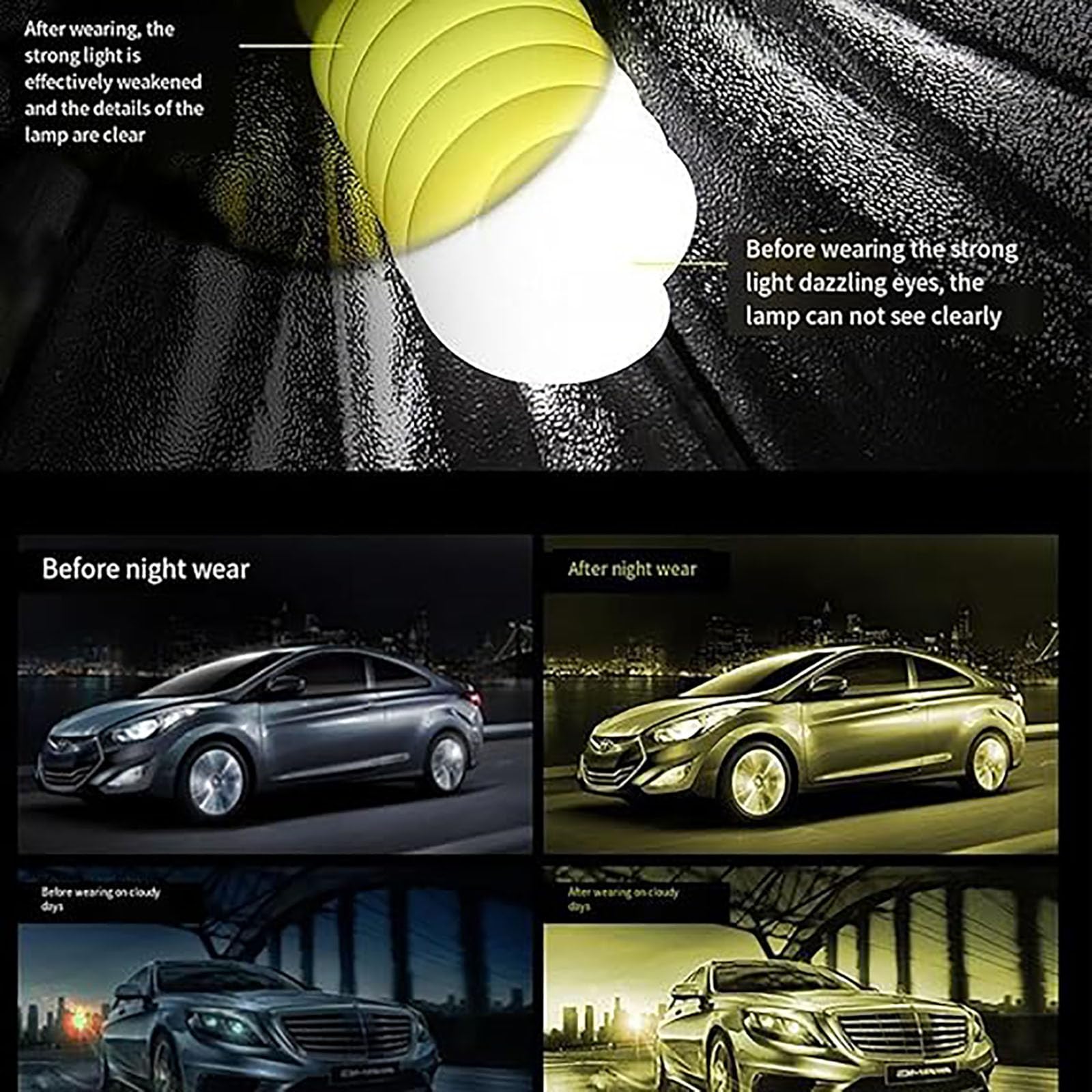 Shirem & Yifare Nightglo Glasses - Anti-Glare Driving Glasses for Night Vision & Safety - Perfect for Night Driving, Cycling, and Outdoor Adventures