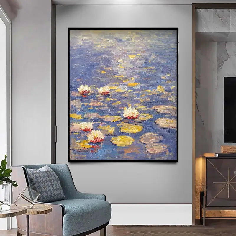 Beautiful Flower and Tree Painting #FT016 - Handmade Canvas Art for Home Decor, Living Room, Bedroom & Office Wall
