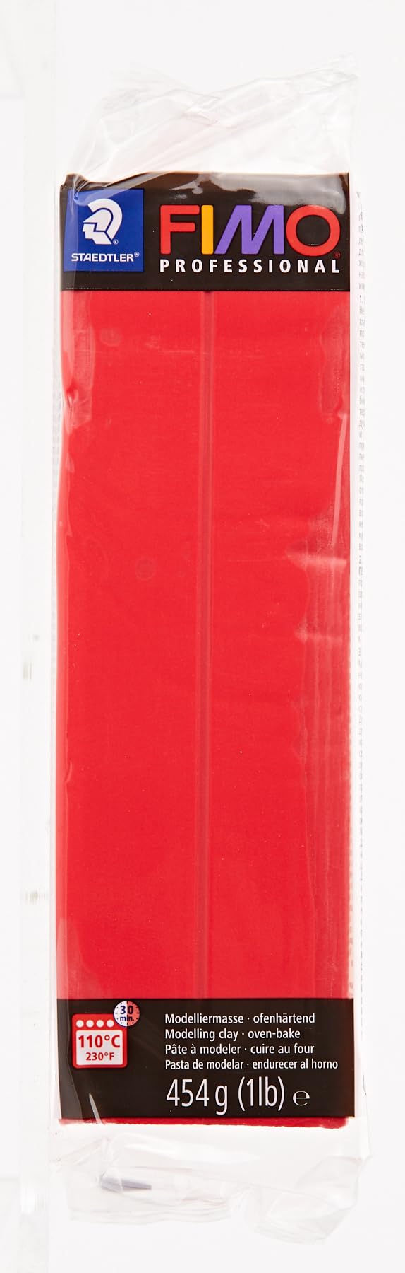 STAEDTLER 8041-200 FIMO Professional Oven-Bake Polymer Clay, 454g Block - True Red | Modeling Clay for Sculpting, DIY Crafts & Art Projects | Perfect for Jewelry Making, Home Decor & Gift Ideas
