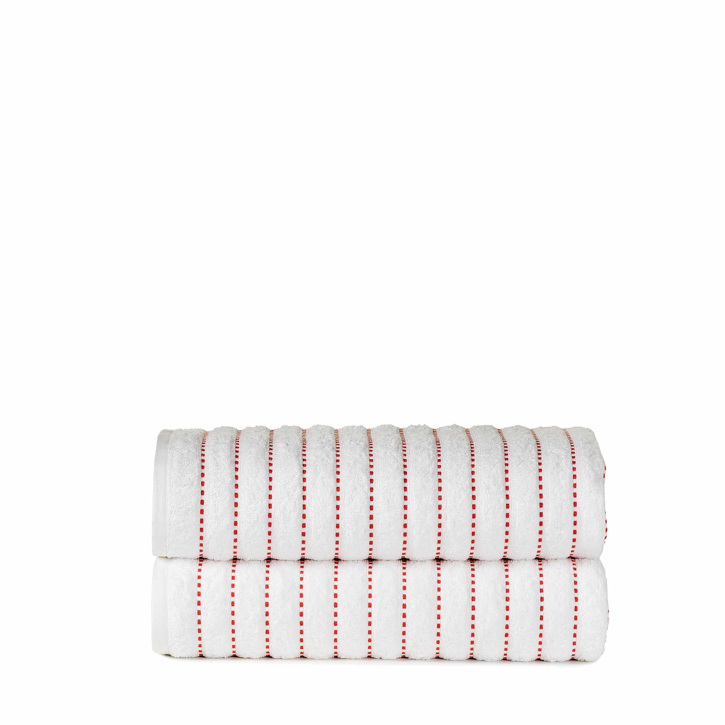 Organic Cotton Wave Plush Stripe 2-Piece Bath Sheet Towel Set - Ultra Soft & Absorbent for Spa, Bathroom & Beach Use