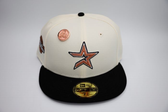 Houston Astros WS05 59Fifty Fitted Cap by New Era - Chrome & Black Baseball Hat for Men - Perfect for MLB Games, Sports Events & Streetwear Fashion
