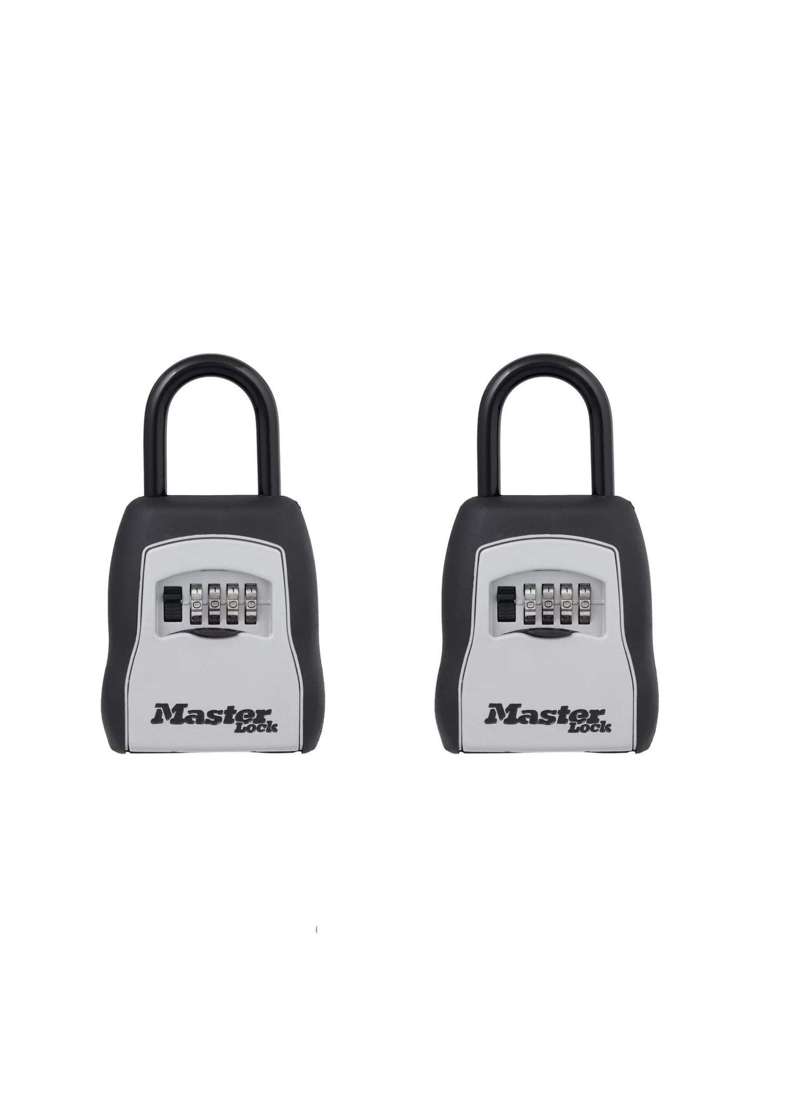Master Lock 5400D Portable Lock Box with Set-Your-Own Combination - 5 Key Capacity, Black (2 Pack) - Ideal for Home, Office & Travel Security
