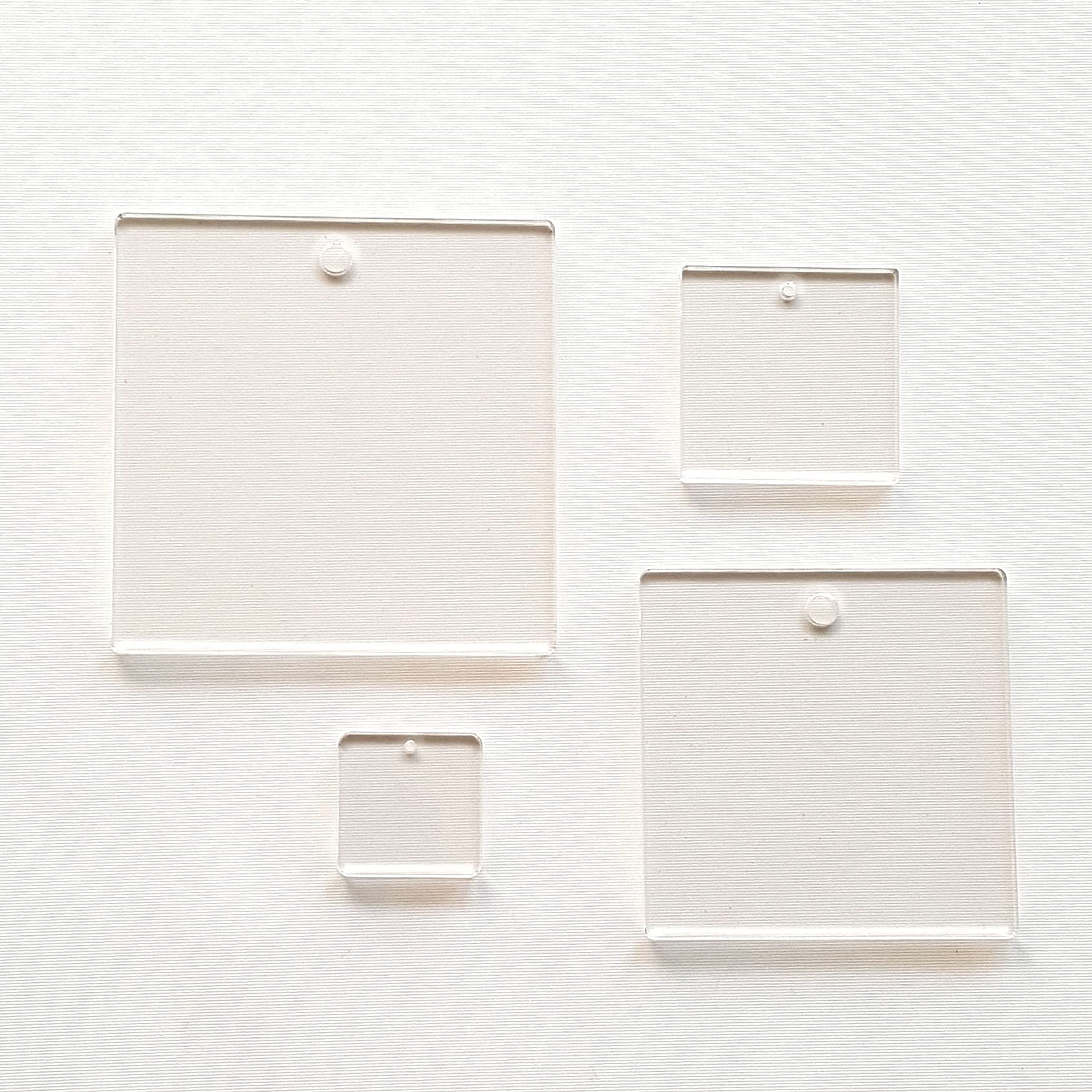 25 Clear Acrylic Squares with Holes (2.0