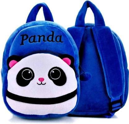 JNS Blue Panda Plush Backpack for Kids - Soft Material School Bag with Cartoon Toy Design | Perfect Gift for Boys & Girls Ages 2-6 | Ideal for Preschool, Daycare, Travel & Birthday Parties