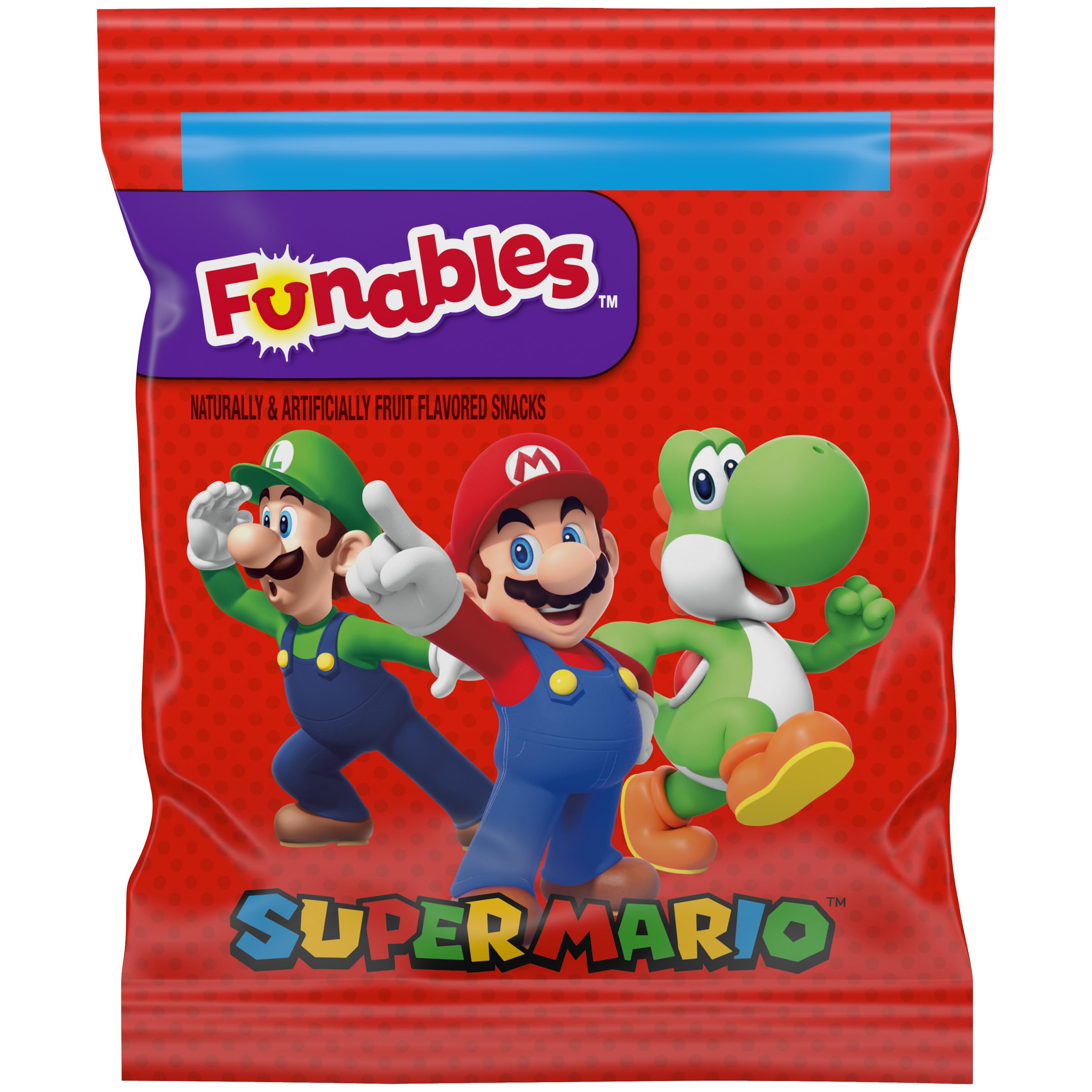 Funables Super Mario Assorted Fruit Flavored Snacks - 0.8 oz (10 Count Pack) | Kids Lunch Box Treats, Birthday Party Favors & After-School Snacks