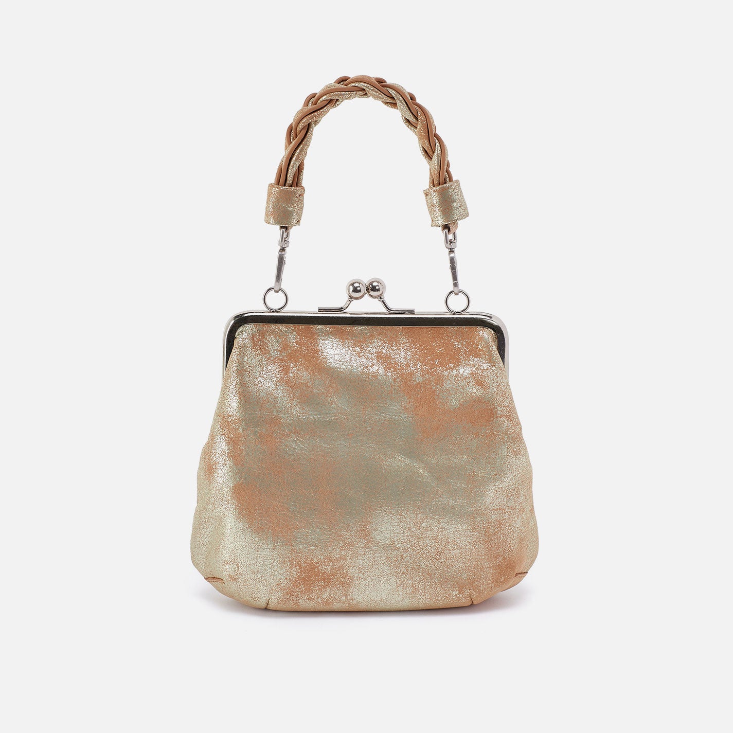 Alba Crossbody Bag in Metallic Leather - Saddle Stardust Color | Stylish Women's Shoulder Purse for Everyday Use, Travel & Night Out