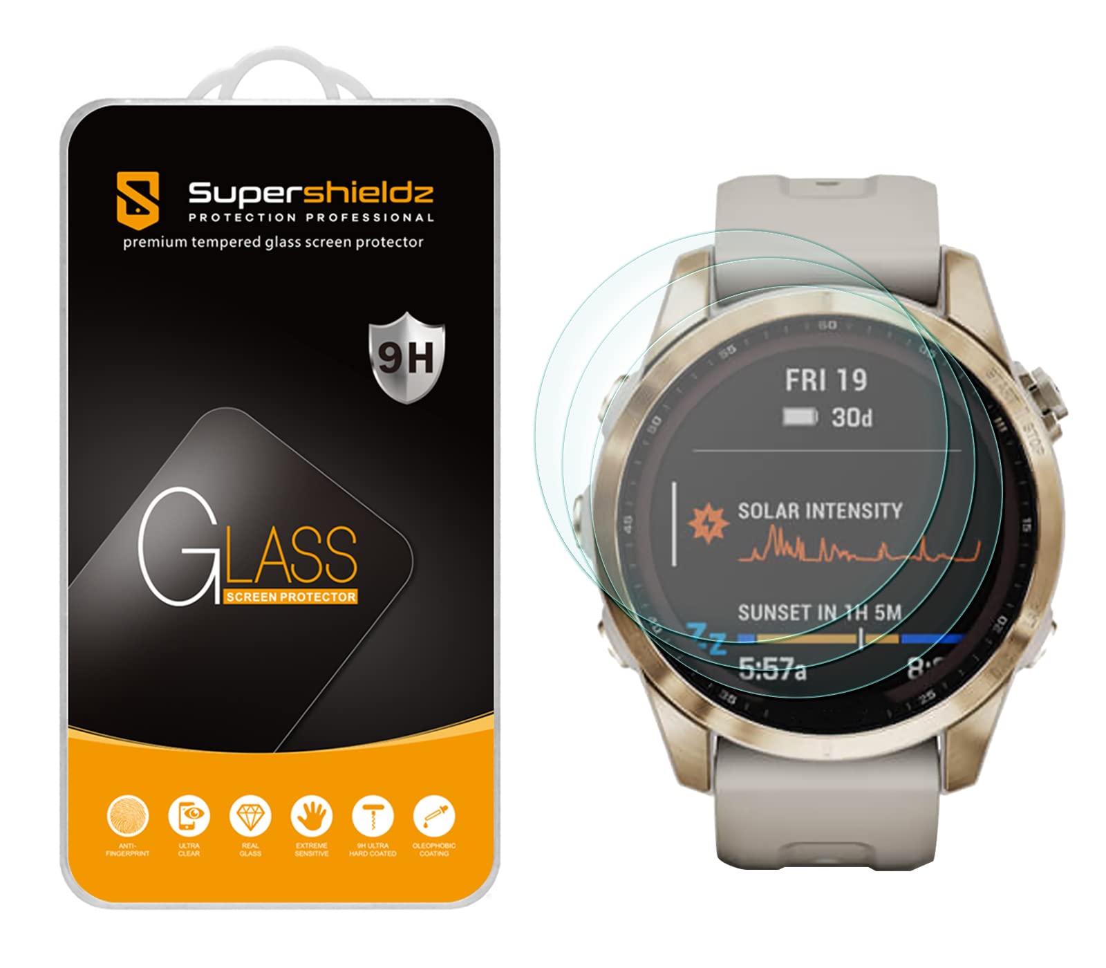 (3 Pack) Garmin Fenix 7S/7S Solar/7S Sapphire Solar/7S Pro/7S Pro Solar/7S Pro Sapphire Solar/Epix Pro (42mm) Tempered Glass Screen Protector - Anti-Scratch, Bubble-Free, HD Clear - Perfect for Running, Hiking & Outdoor Sports