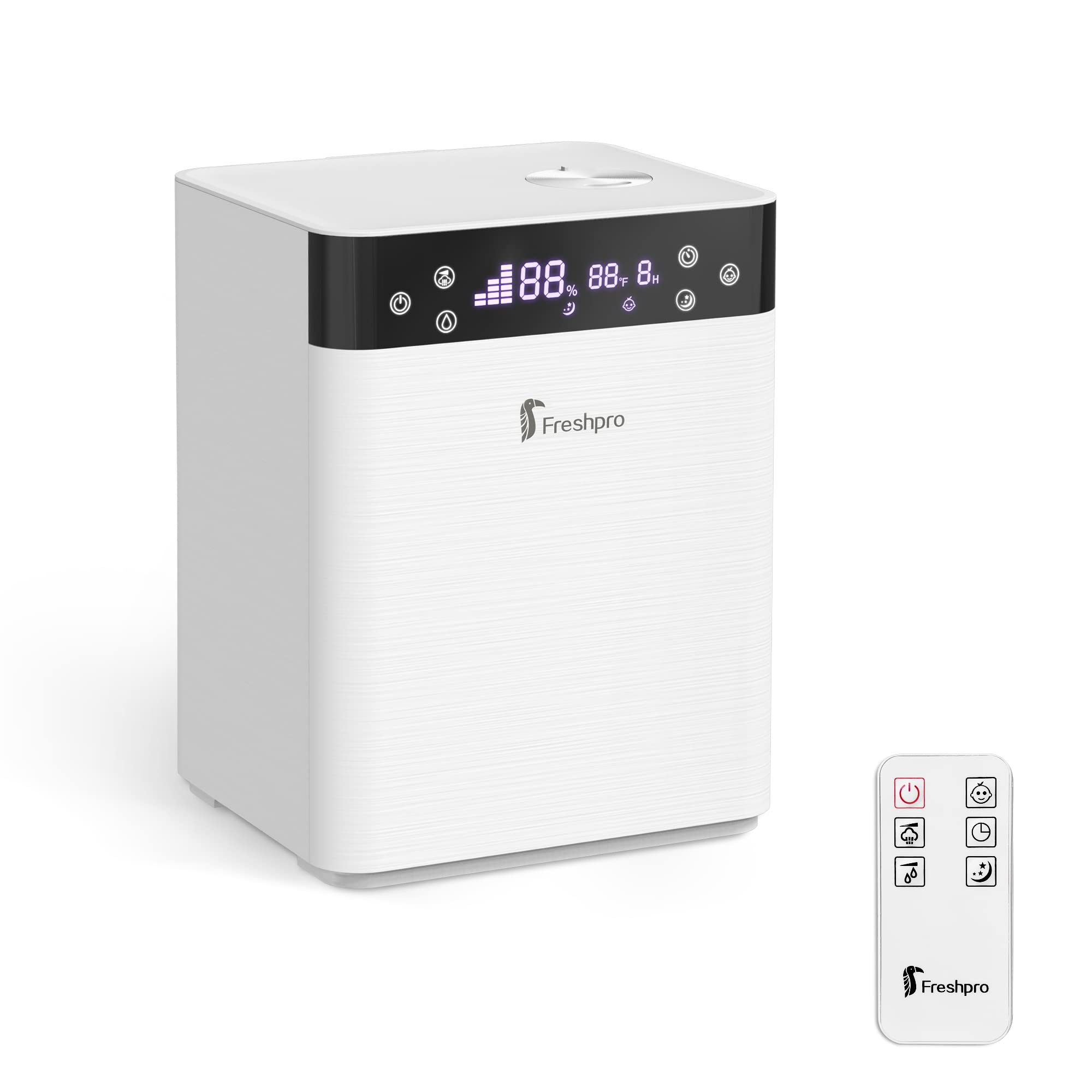 4.5L Top Fill Cool Mist Humidifier for Large Bedroom & Home - Quiet Ultrasonic Humidifier with Humidity Sensor, Auto Shut Off, Night Light & Sleep Mode - Perfect for Dry Air Relief, Baby Nurseries & Indoor Plants Care