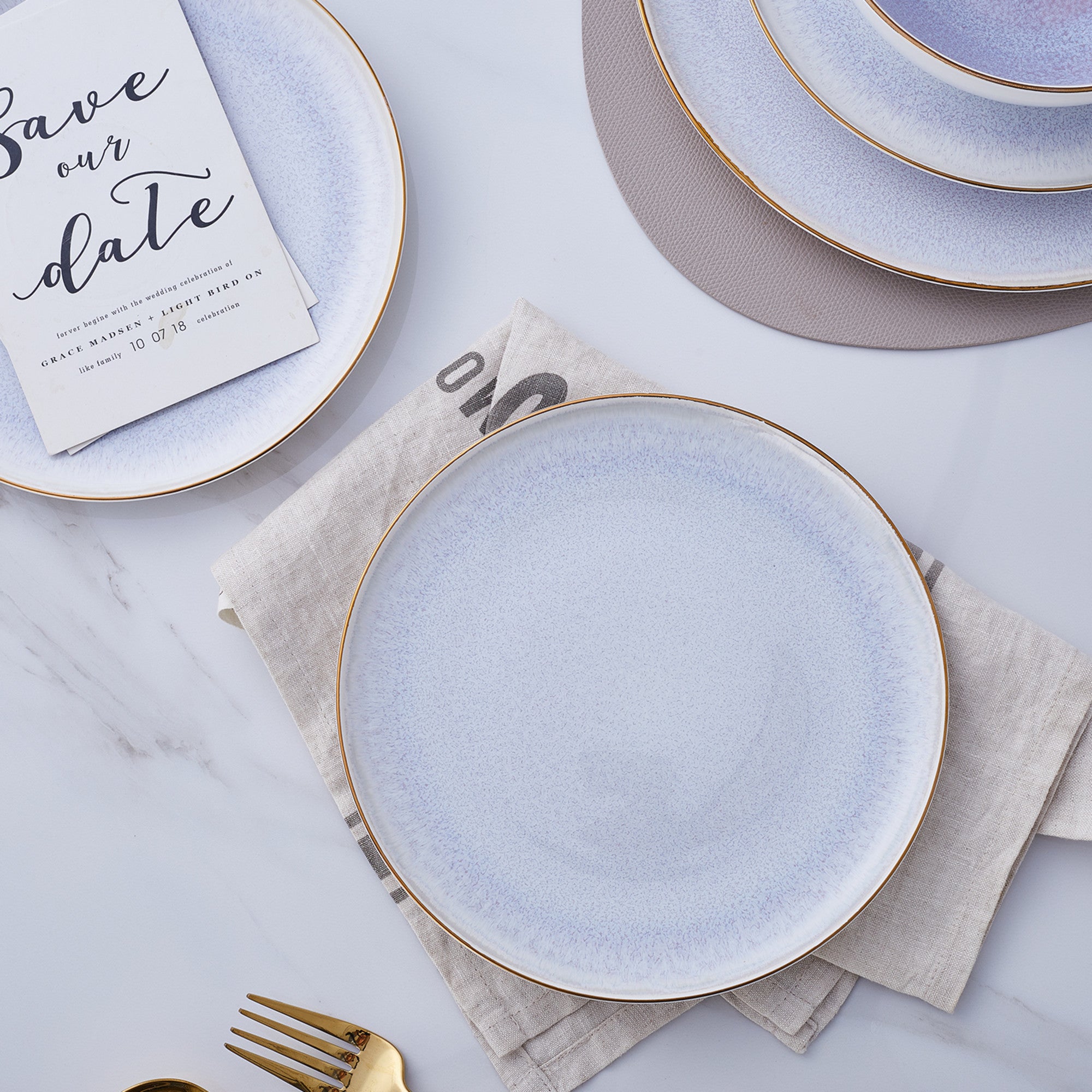 Josephine Porcelain Salad Plate - Elegant Lavender Floral Design, Fine Bone China for Dining & Entertaining - Perfect for Weddings, Parties & Everyday Use