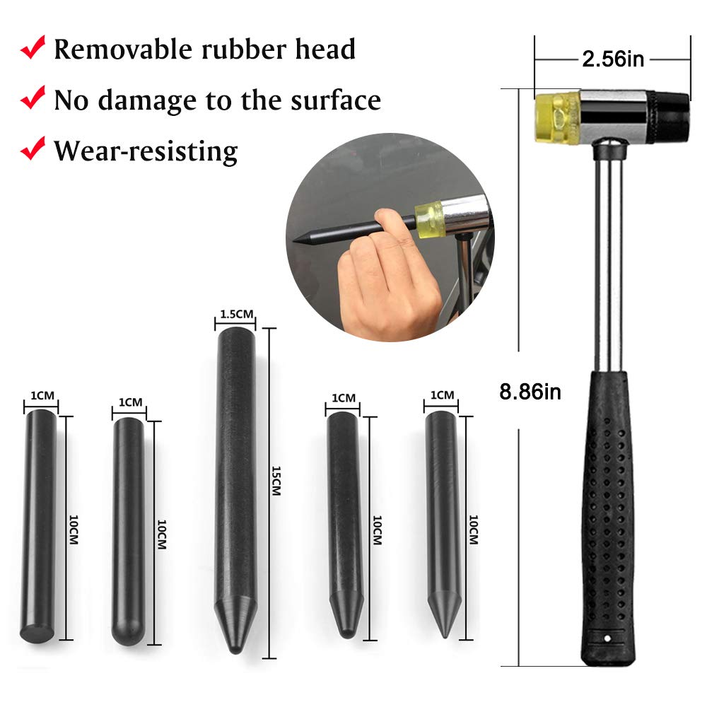 Professional Auto Body Dent Repair Kit - Car Dent Puller with Golden Puller for Minor & Deep Dent Removal | DIY Car Dent Repair for Hail Damage & Parking Lot Dings