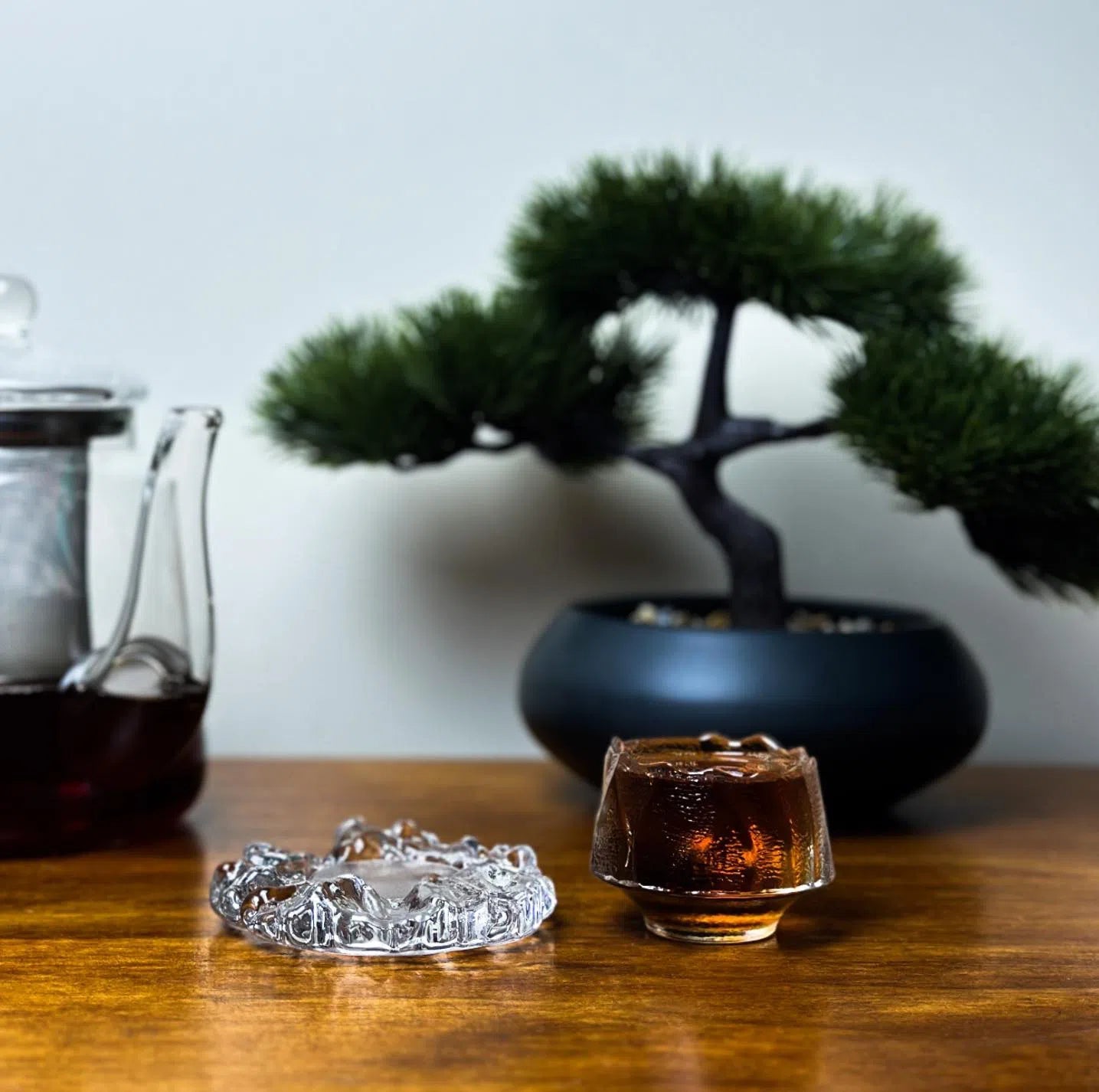 Japanese Frosted Hammer Design Glass Teacup with Saucer - Elegant Tea Set for Matcha, Green Tea & Herbal Tea - Perfect for Home, Office & Japanese Tea Ceremony
