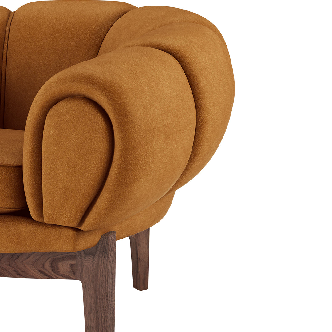 Comfortable Croissant Lounge Chair for Living Room - Modern Accent Chair with Soft Cushion for Relaxing, Reading & Napping