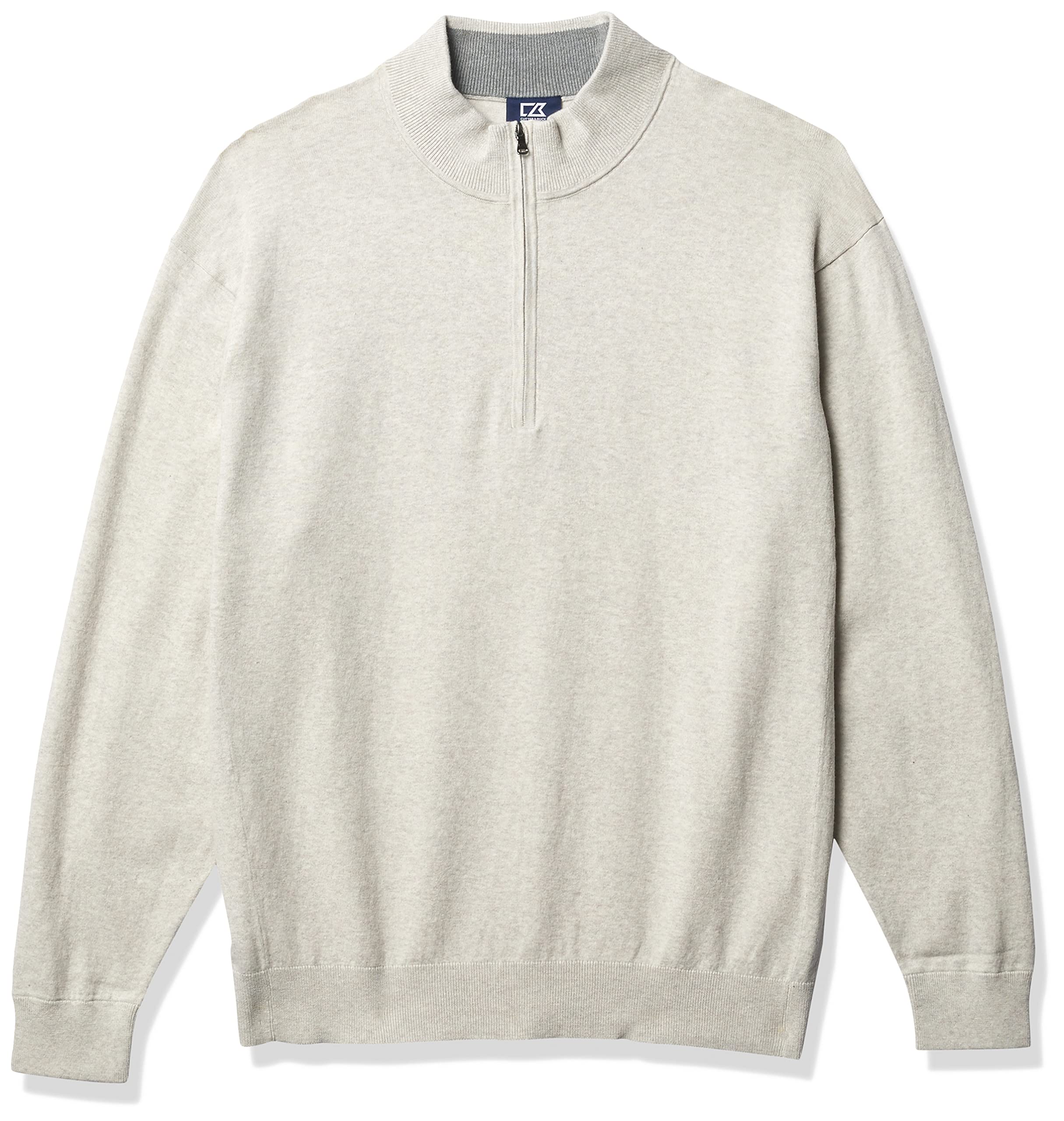 Cutter & Buck Men's Classic Lakemont Anti-Pilling Half-Zip Cotton Sweater - Soft & Durable Pullover for Casual Wear, Office & Outdoor Activities