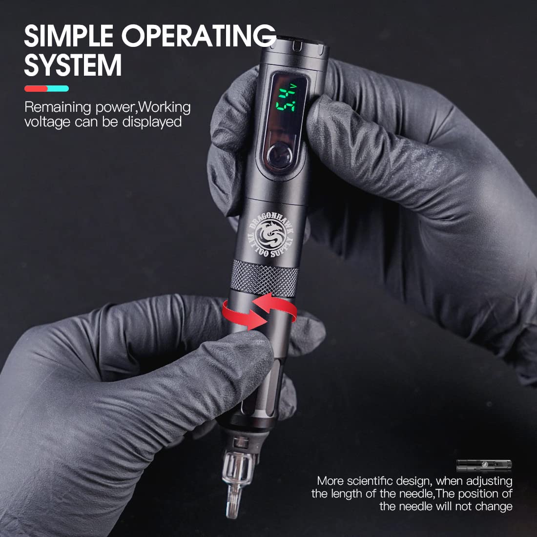 Dragonhawk X4 Wireless Tattoo Pen Kit with Cartridges Needles & Black Ink - Professional Tattoo Machine Gun Set for Artists (TZ-025) | Perfect for Studio Work, Home Tattooing & Professional Use