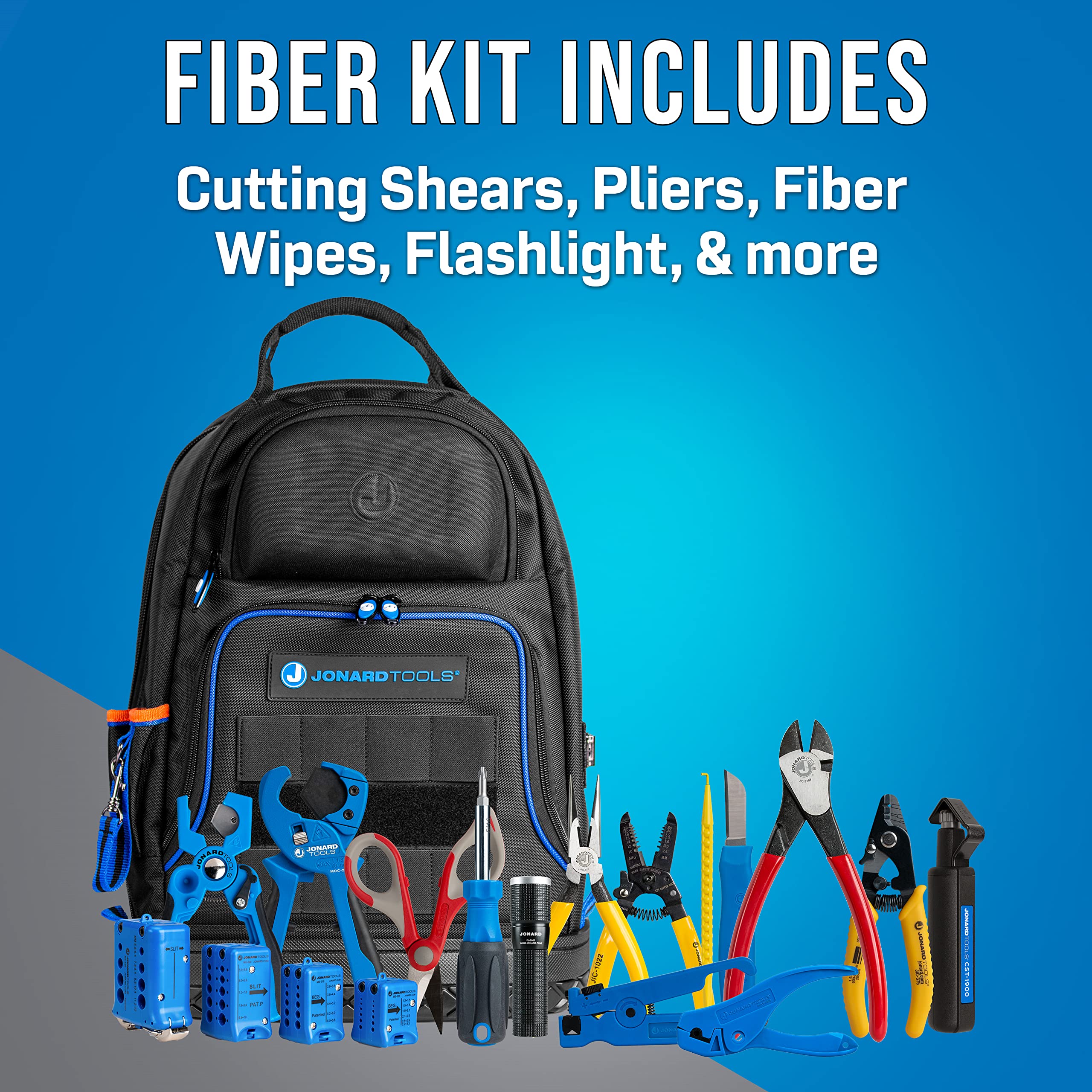 Jonard TK-179B Fiber Optic Kit - Backpack for Field Repairs